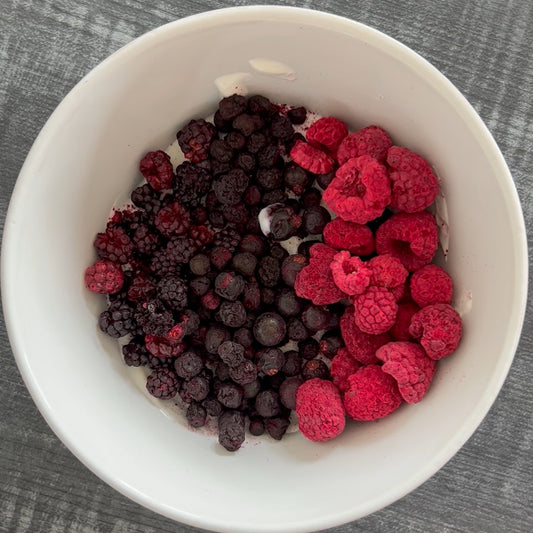 Fromage blanc aux fruits rouges bio lyophilisés