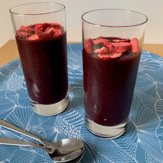 smoothie lyophilisé cassis myrtille fraise recipe