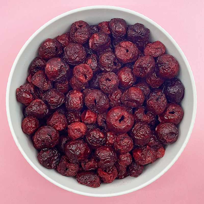 cerise griotte lyophilsée. Fruit deshydraté. Riche en fibres.