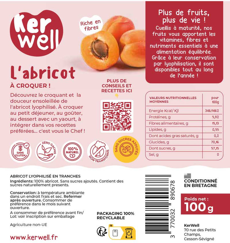 Abricot lyophilisé - 100g